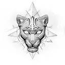 Panther with ankh symbol tattoo design idea