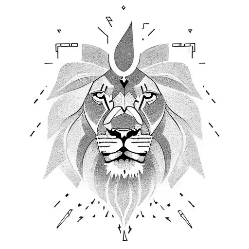 lion and lightning tattoo design idea