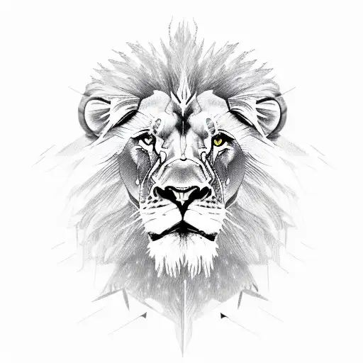 lion with lightning tattoo design idea