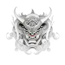 mascara oni dragão tattoo design idea