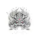 mascara oni dragão tattoo design idea