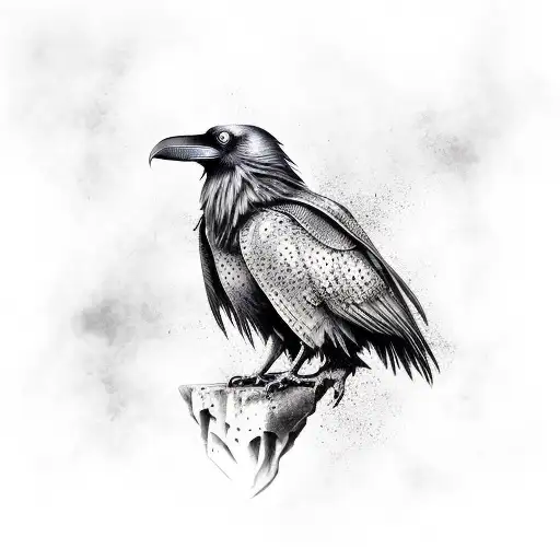 Raven, nordic, horror, metal, steampunk, gothic tattoo design idea