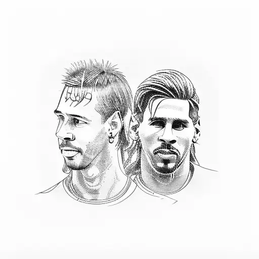 Ronaldinho and Messi  tattoo design idea