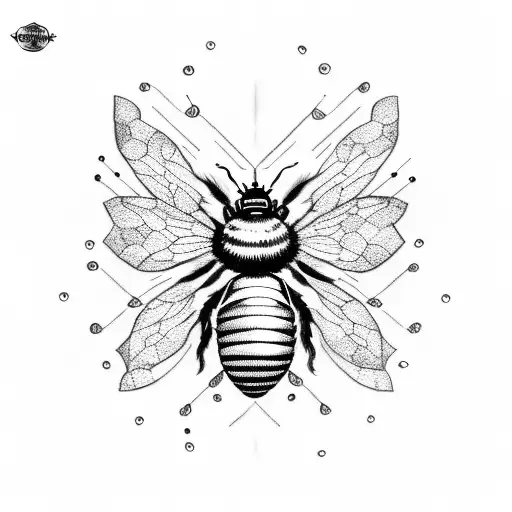 bumble bee honey comb tattoo design idea