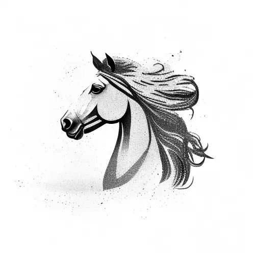 Indian mustang horse galloping tattoo design idea
