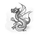 small dragon flying tattoo design idea