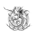small dragon flying tattoo design idea