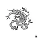 small dragon flying tattoo design idea