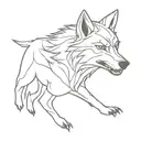 angry wolf tattoo design idea