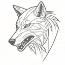 angry wolf tattoo design idea