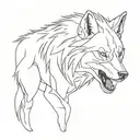 angry wolf tattoo design idea