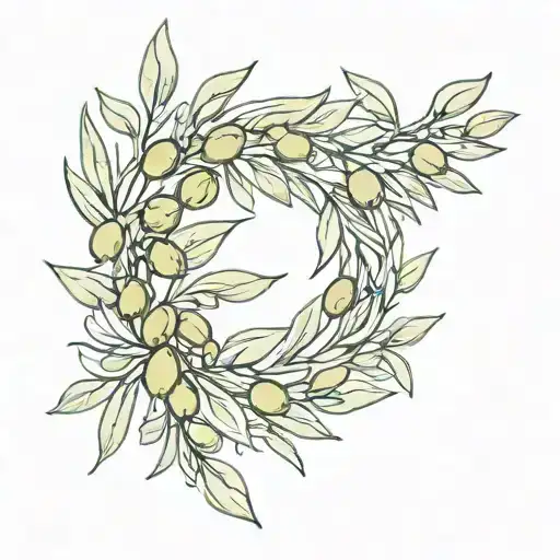 Olive wreath made tattoo design idea