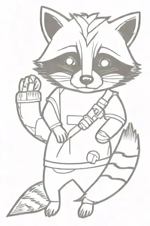 rocket racoon tattoo design idea