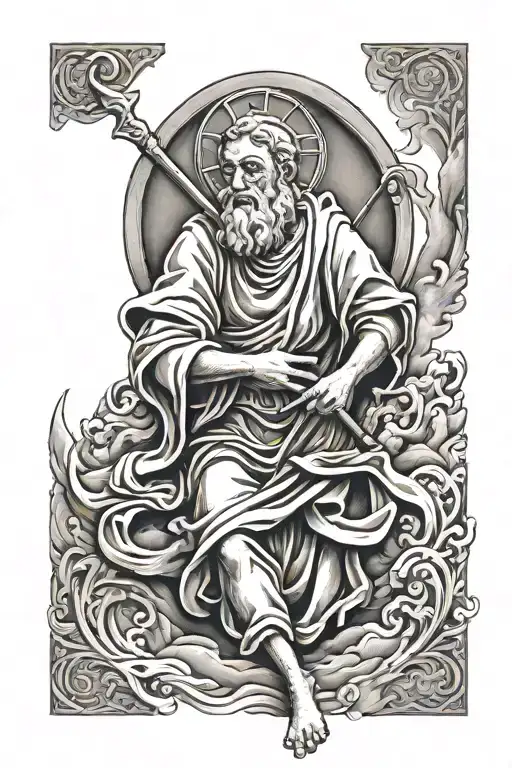 St Christopher patron Saint tattoo design idea