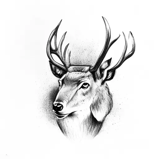 Un cerf, une silouhette de loup, de la fôret, un hibou, une rose, une citation sur la famille et athéna tattoo design idea