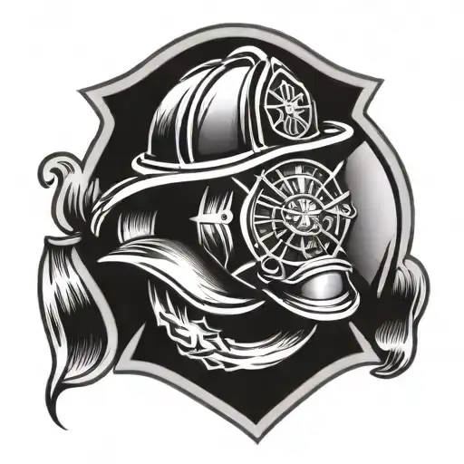 firefighter emblem tattoo design idea