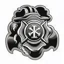 firefighter emblem tattoo design idea