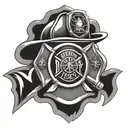 firefighter emblem tattoo design idea