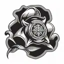 firefighter emblem tattoo design idea
