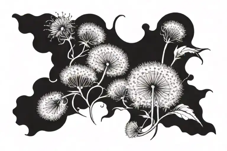 semi colon dandelion flower tattoo design idea