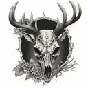 deer skull  tattoo design idea