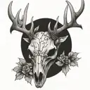 deer skull  tattoo design idea