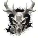deer skull  tattoo design idea