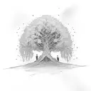 tree with 3 names wrote : William, Daniel, Sami in calligraphes  tattoo design idea