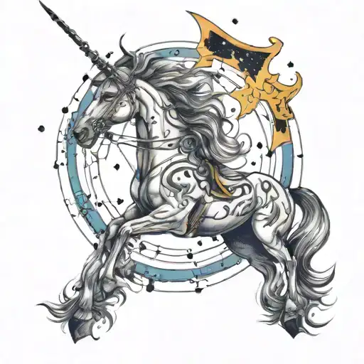 Sagittarius constellation tattoo design idea