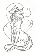 sports , wolf, strong, woman gay  tattoo design idea