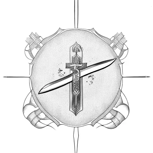 3 swords in a cross tattoo design idea