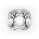 bare tree tattoo design idea
