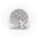 bare tree tattoo design idea
