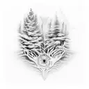 bare tree tattoo design idea