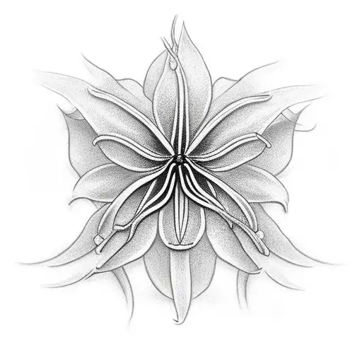 red spider lilly tattoo design idea