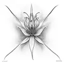 red spider lilly tattoo design idea