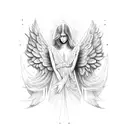 angel falling tattoo design idea