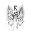 angel falling tattoo design idea