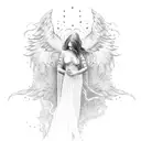 angel falling tattoo design idea