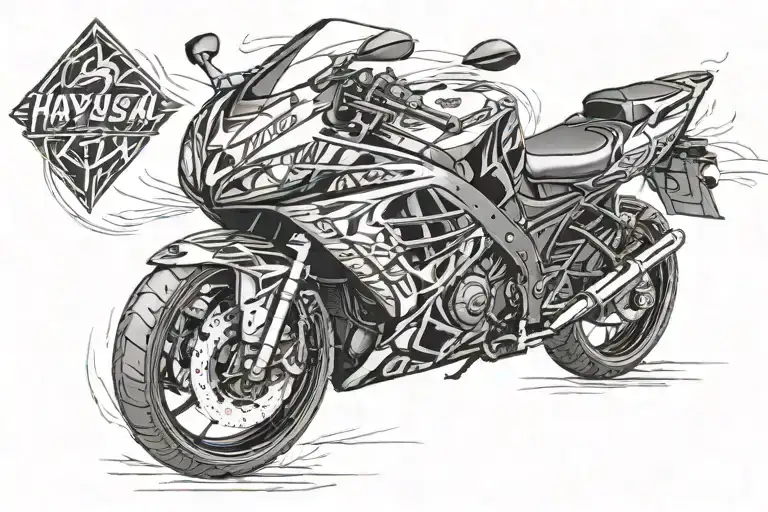 Text gsx1300r Hayabusa tattoo design idea