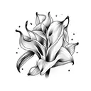 bouquet of flowers with calla lilies and sakura flowers tattoo design idea