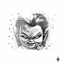 chucky with knife tattoo design idea
