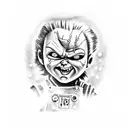 chucky with knife tattoo design idea