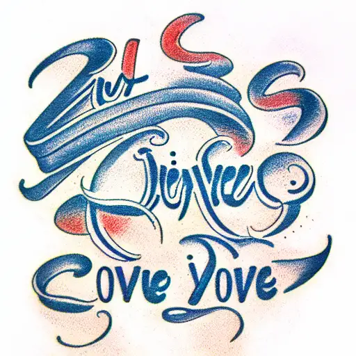 lettering i love you tattoo design idea