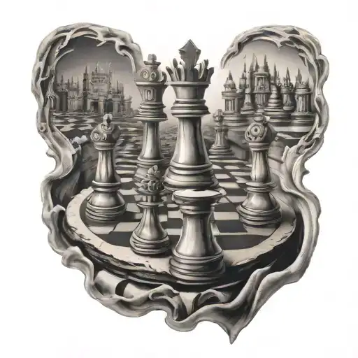 chess  castle chess king tattoo design idea