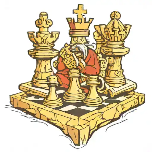 castle chess king tattoo design idea