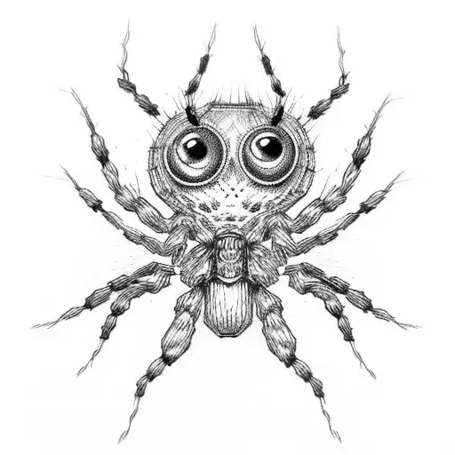 Microchip with spider legs that says "Evil Inside" tattoo design idea