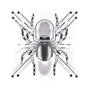Electronic Microchip with spider legs that says "Evil Inside" tattoo design idea