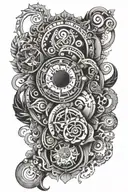 patchwork sleeve tattoo design idea