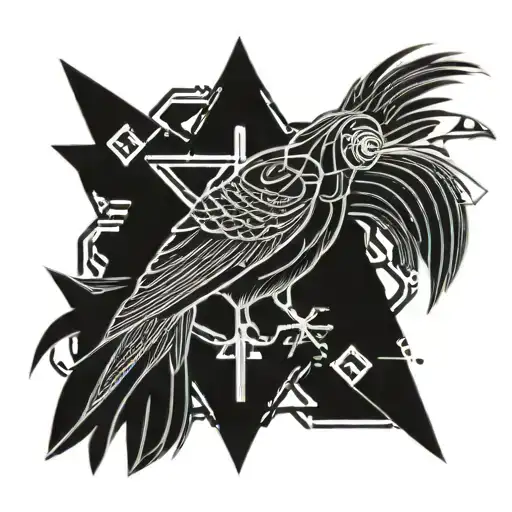 crow and molotov tattoo design idea